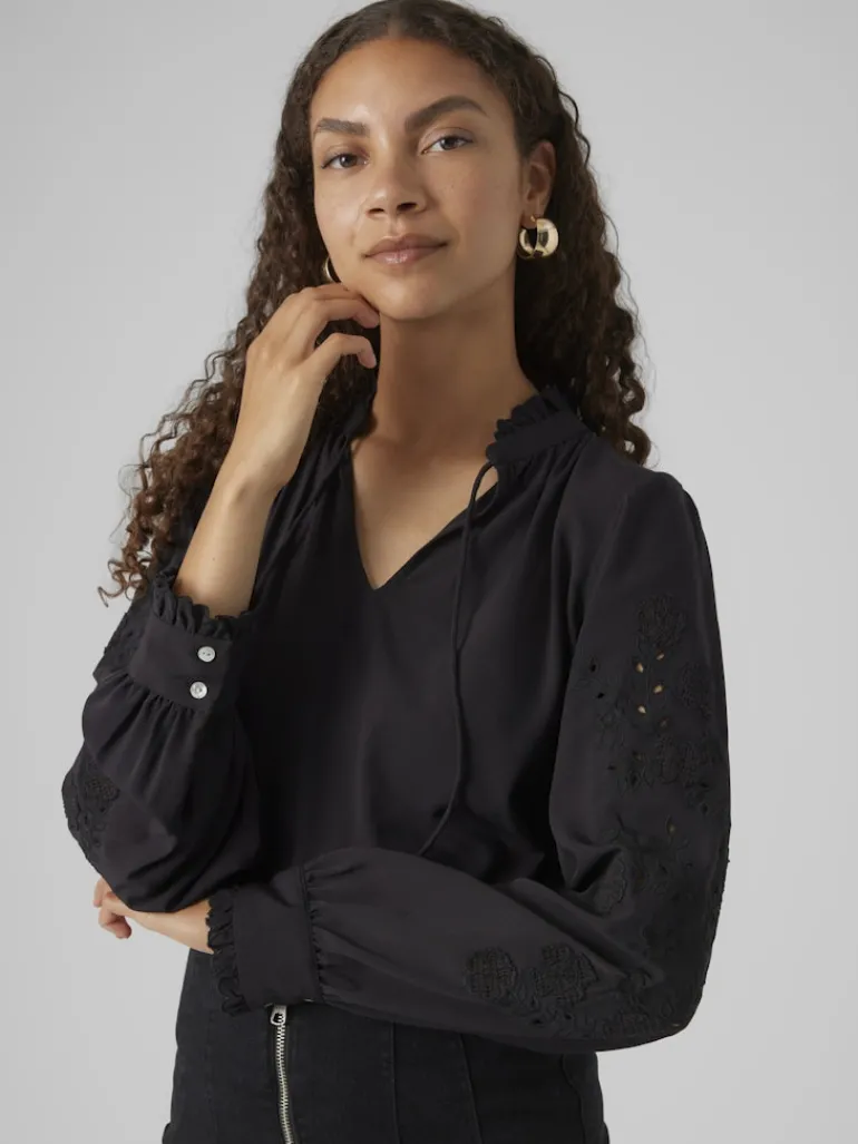 VMDAFNE LS TOP WVN black