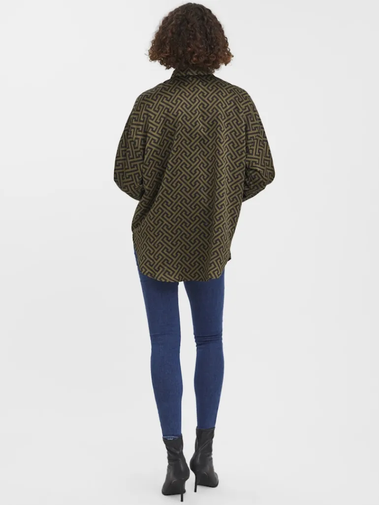 VMDAISY DAS LS OVERSIZE SHIRT WVN ivy green