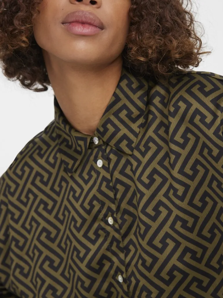 VMDAISY DAS LS OVERSIZE SHIRT WVN ivy green