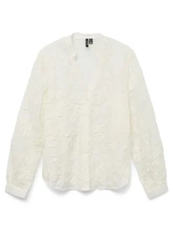 VMDAISY LS DETAIL TOP WVN cloud dancer