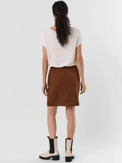 VMDANA HW SHORT FAUX SUEDE SKIRT GA cognac