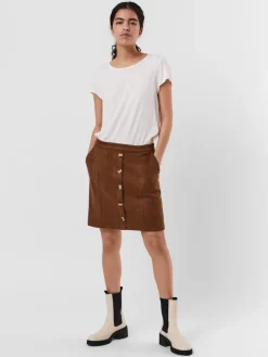 VMDANA HW SHORT FAUX SUEDE SKIRT GA cognac