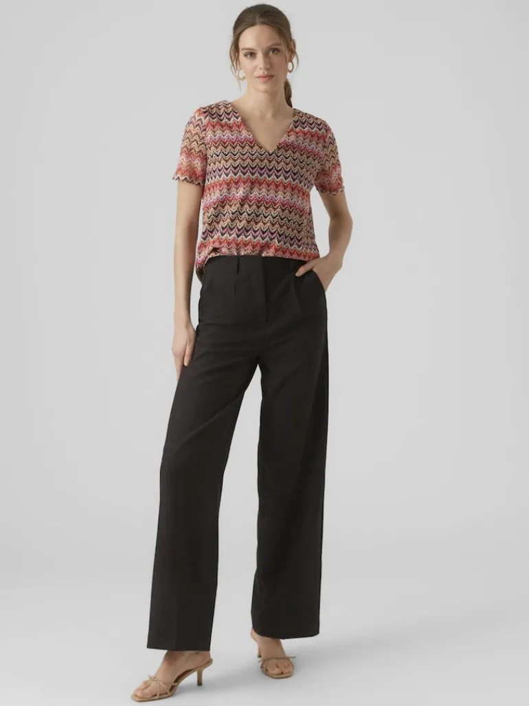 VMDICTE SS V-NECK TOP JRS bittersweet
