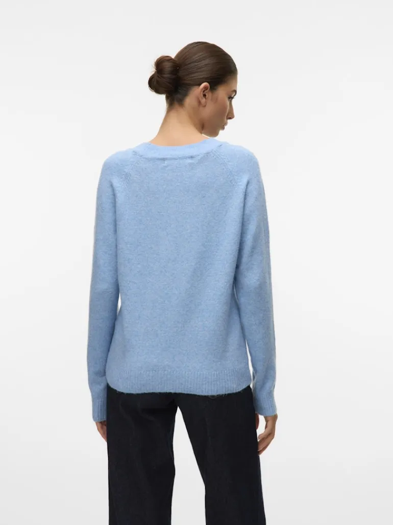 VMDOFFY LS O-NECK BLOUSE GA NOOS blue jasper