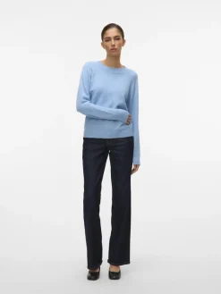 VMDOFFY LS O-NECK BLOUSE GA NOOS blue jasper
