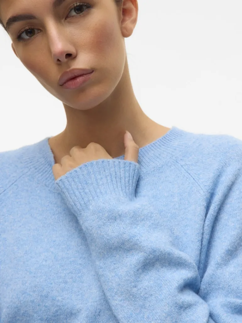 VMDOFFY LS O-NECK BLOUSE GA NOOS blue jasper
