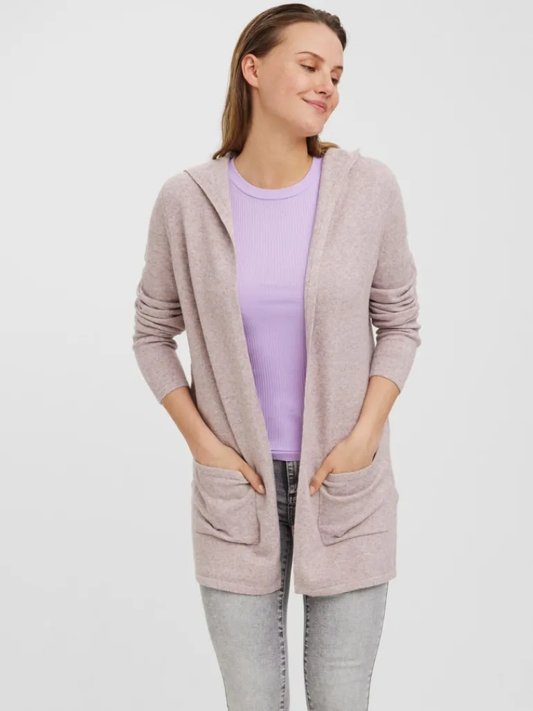 VMDOFFY LS OPEN HOOD CARDIGAN GA NOOS woodrose
