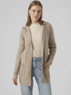 VMDOFFY LS OPEN HOOD CARDIGAN GA NOOS sepia tint