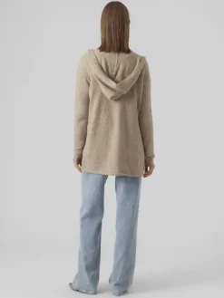 VMDOFFY LS OPEN HOOD CARDIGAN GA NOOS sepia tint