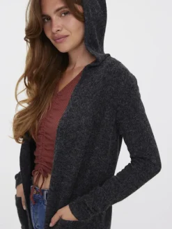 VMDOFFY LS OPEN HOOD CARDIGAN GA NOOS black