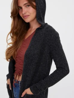 VMDOFFY LS OPEN HOOD CARDIGAN GA NOOS black