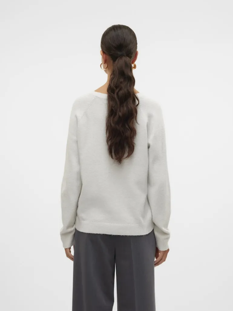 VMDOFFYSHINE LS O-NECK BLOUSE REP NOOS snow white