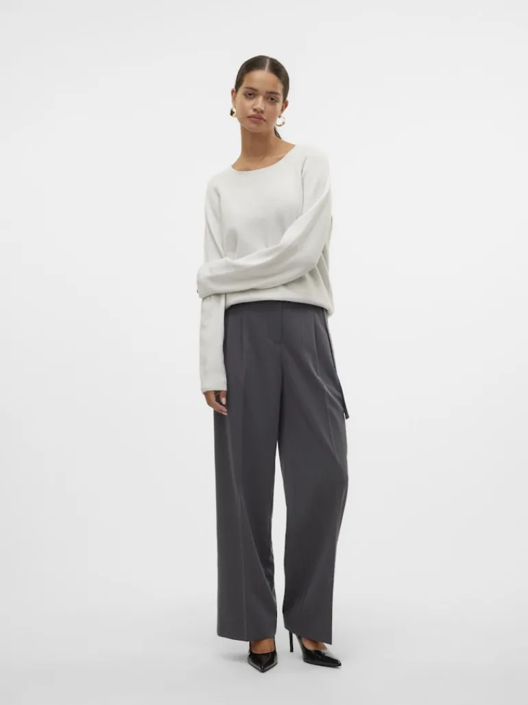 VMDOFFYSHINE LS O-NECK BLOUSE REP NOOS snow white