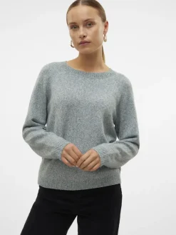 VMDOFFYSHINE LS O-NECK BLOUSE REP NOOS balsam green