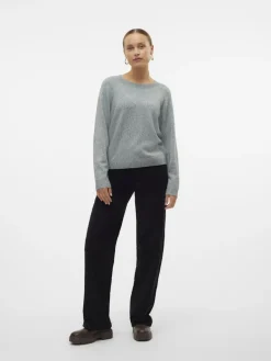 VMDOFFYSHINE LS O-NECK BLOUSE REP NOOS balsam green