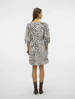 VMDORA DESY 3/4 V-N SHORT DRESS WVN BTQ cloud dancer