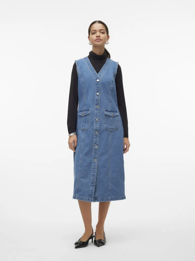 VMEDEN SL CALF DNM VEST GU3205 medium blue denim
