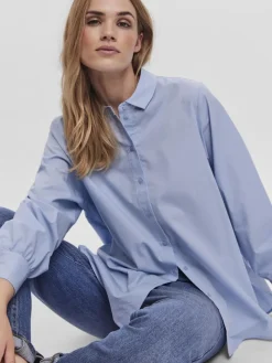 VMELLA L/S BASIC SHIRT NOOS cashmere blue