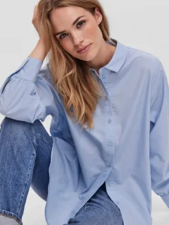 VMELLA L/S BASIC SHIRT NOOS cashmere blue