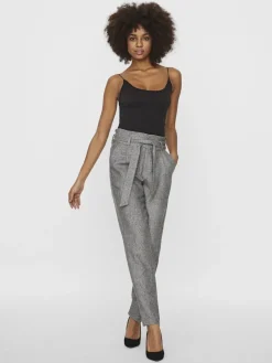 VMEVA HR LOOSE PAPERBAG SP PANT NOOS medium grey melange
