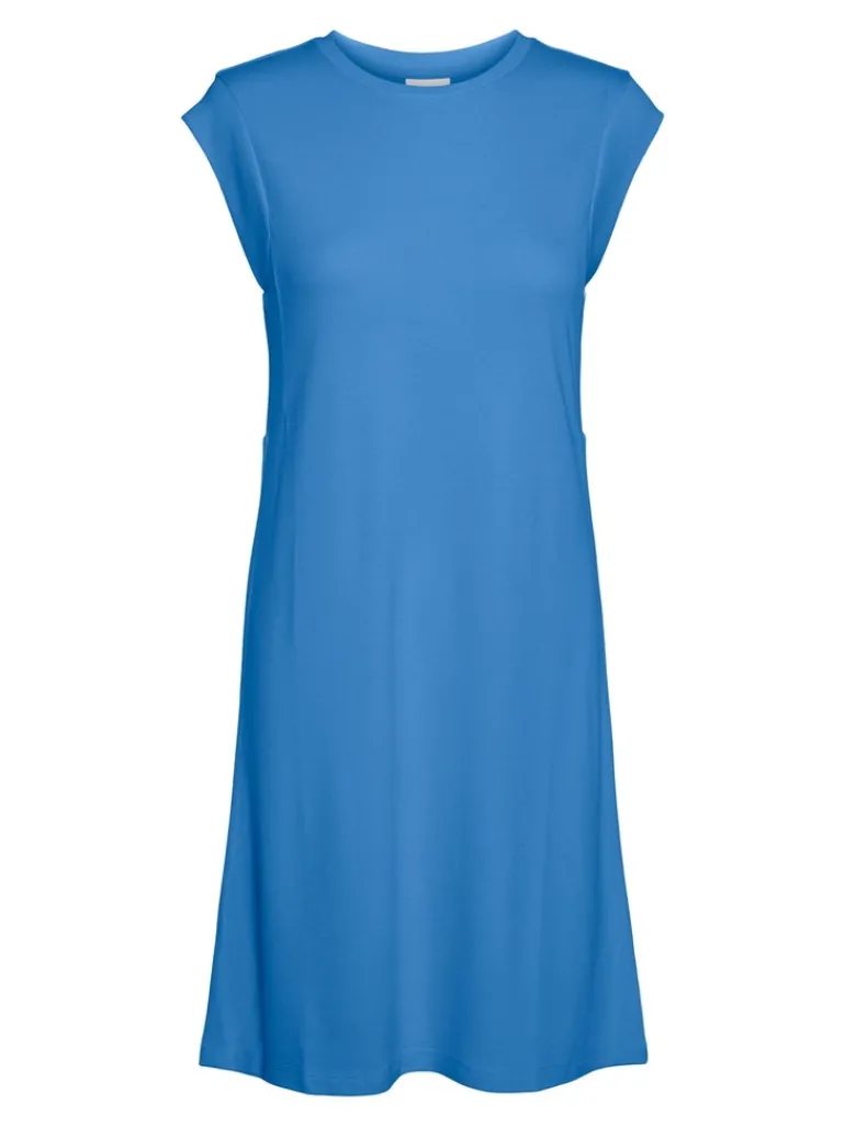 VMEVERLY SL O-NECK SHORT DRESS VMA azure blue