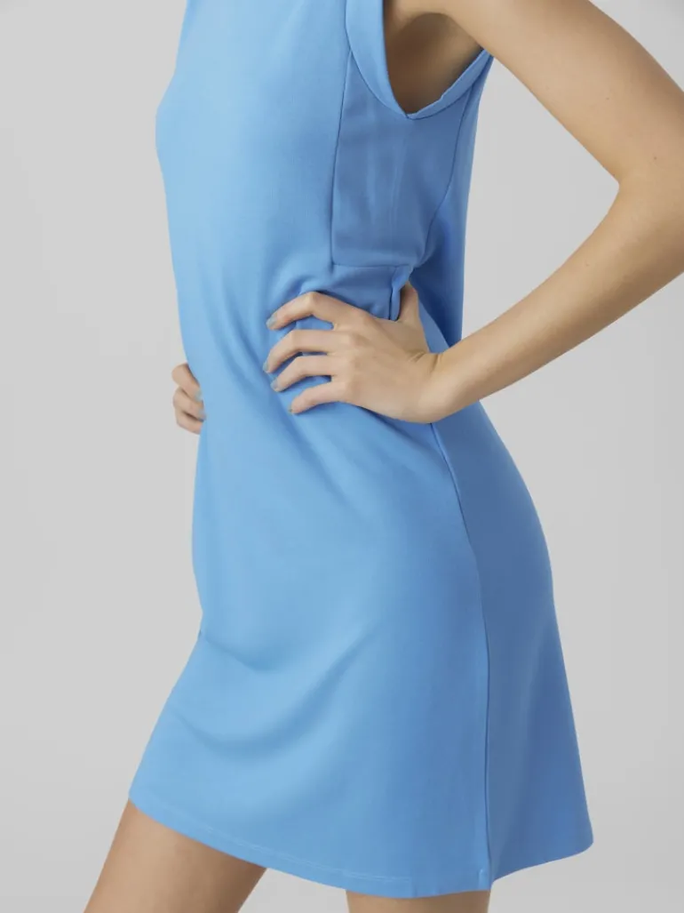 VMEVERLY SL O-NECK SHORT DRESS VMA azure blue