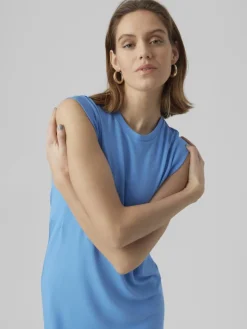 VMEVERLY SL O-NECK SHORT DRESS VMA azure blue