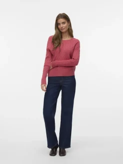 VMFANTASTIC LS V-BACK CABLE PULLOVER holly berry