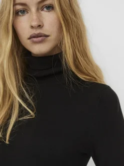 VMGLORY LS ROLLNECK BLOUSE GA NOOS black