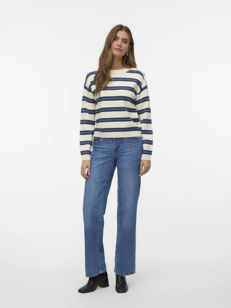 VMGOLD STRIPE LS O-NECK PULLOVER birch