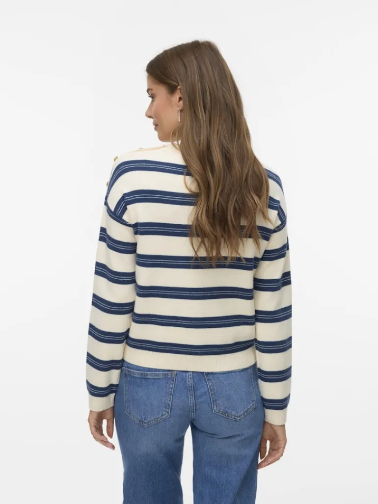 VMGOLD STRIPE LS O-NECK PULLOVER birch