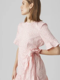 VMHENNA 2/4 O-NECK SHORT DRESS NOOS geranium pink