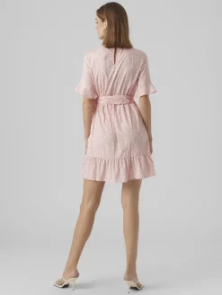 VMHENNA 2/4 O-NECK SHORT DRESS NOOS geranium pink