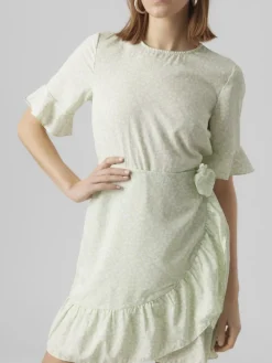 VMHENNA 2/4 O-NECK SHORT DRESS NOOS pastel green