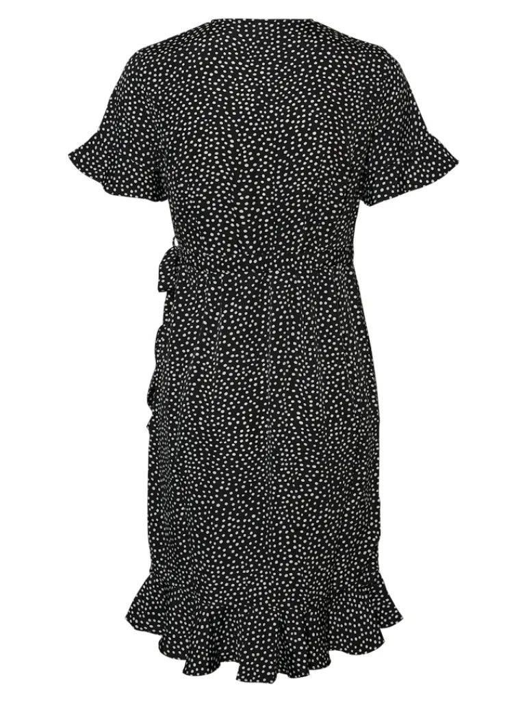 VMHENNA 2/4 WRAP FRILL DRESS NOOS black