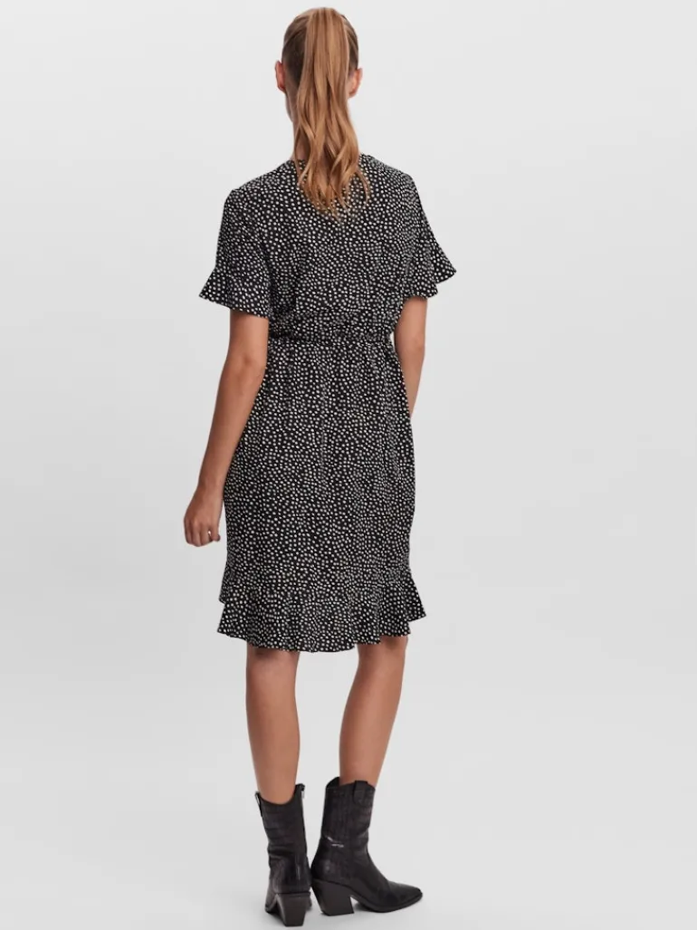 VMHENNA 2/4 WRAP FRILL DRESS NOOS black