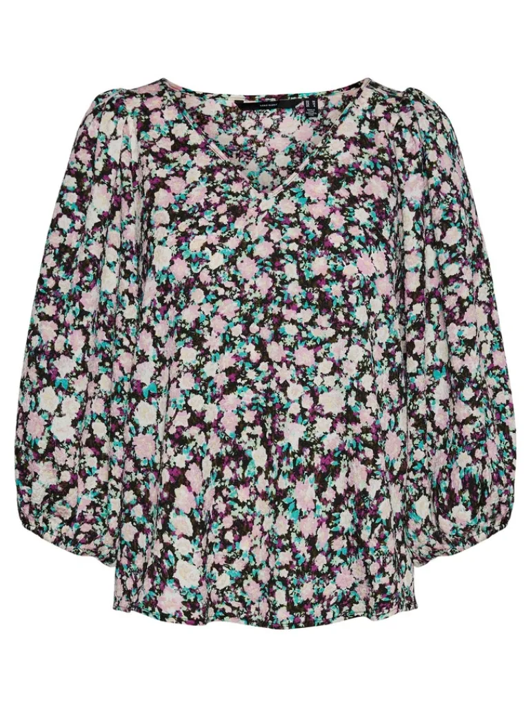 VMINGA 2/4 V-NECK TOP WVN black