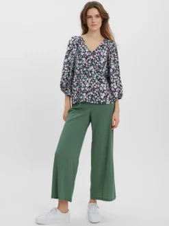VMINGA 2/4 V-NECK TOP WVN black