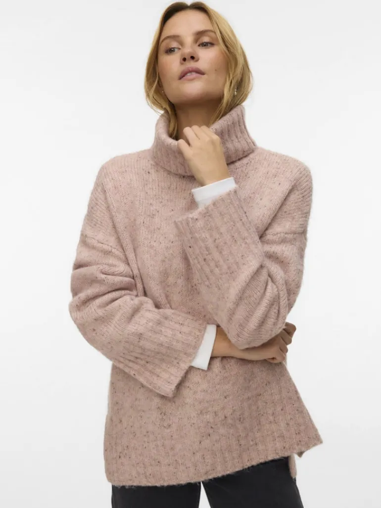 VMINGRID LS ROLL NECK PULLOVER NOOS pink dogwood