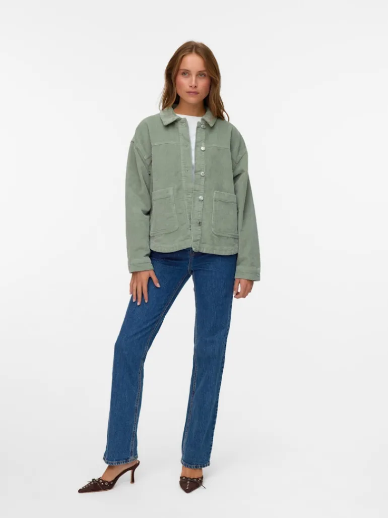 VMJAMIE LS CORDUROY SHACKET MIX NOOS lily pad