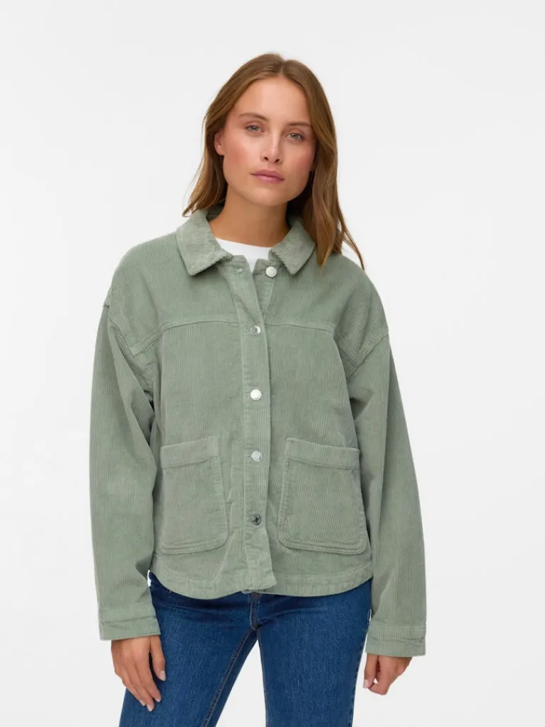 VMJAMIE LS CORDUROY SHACKET MIX NOOS lily pad