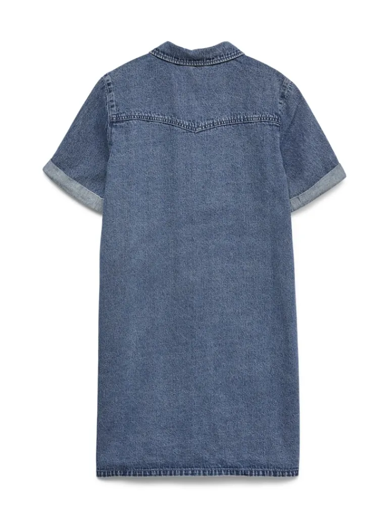 VMJENNIE SS SHORT DENIM DRESS GA NOOS medium blue denim