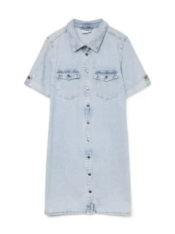 VMJENNIE SS SHORT DENIM DRESS GA NOOS light blue denim
