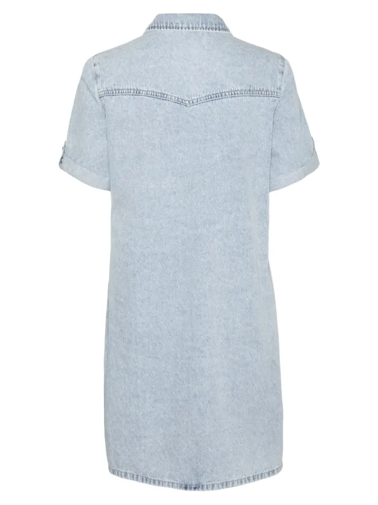 VMJENNIE SS SHORT DENIM DRESS GA NOOS light blue denim
