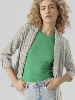 VMJESMILO 3/4 LOOSE BLAZER WVN NOOS silver lining2