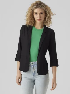 VMJESMILO 3/4 LOOSE BLAZER WVN NOOS black