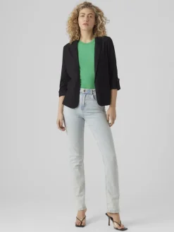 VMJESMILO 3/4 LOOSE BLAZER WVN NOOS black
