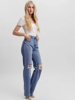 VMKITHY HR STRAIGHT JEANS LI363 NOOS medium blue denim