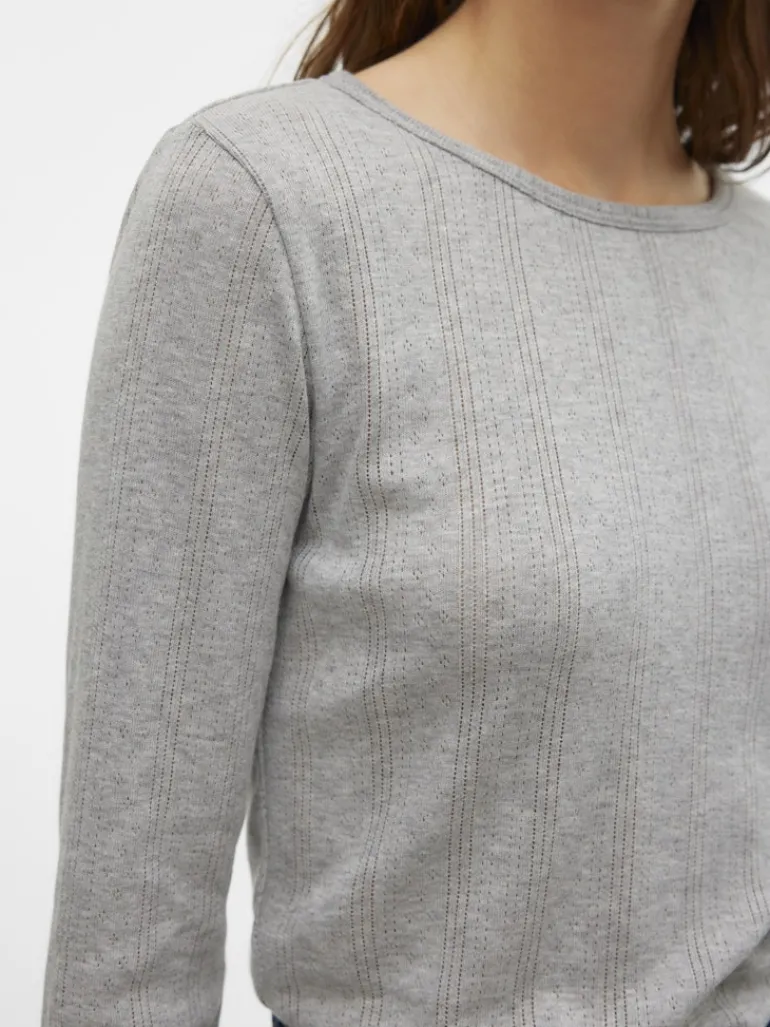 VMLISA POINTELLE LS TOP JRS NOOS light grey melange