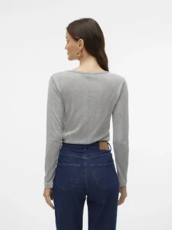 VMLISA POINTELLE LS TOP JRS NOOS light grey melange